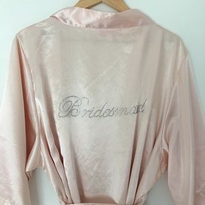 Blush Pink Bridesmaid silk robe